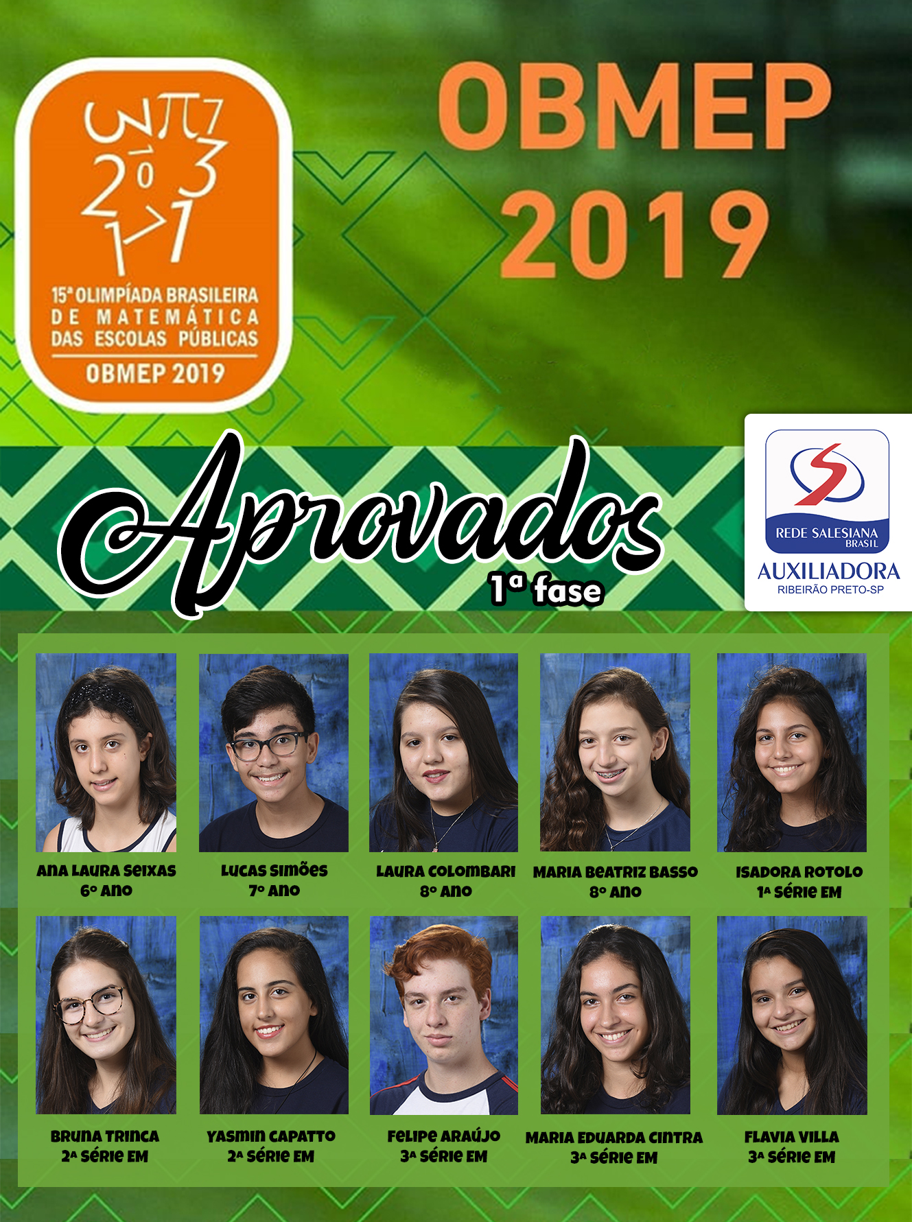 Classificados para a 2ª fase da OBMEP