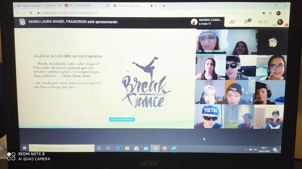 Rap e Break são temas de aula on-line no 5º ano