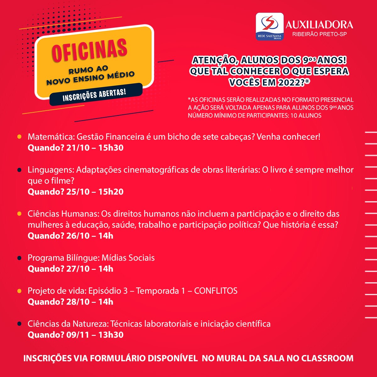 Oficinas - Rumo ao Ensino Médio